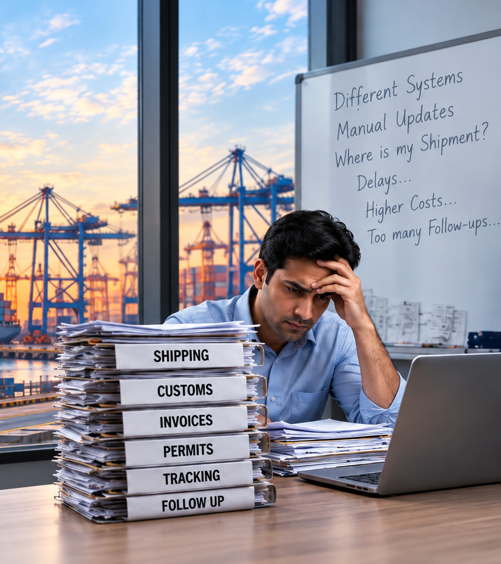 Operational challenge in logistics: complex manual documentation, tracking follow-ups, and disconnected updates